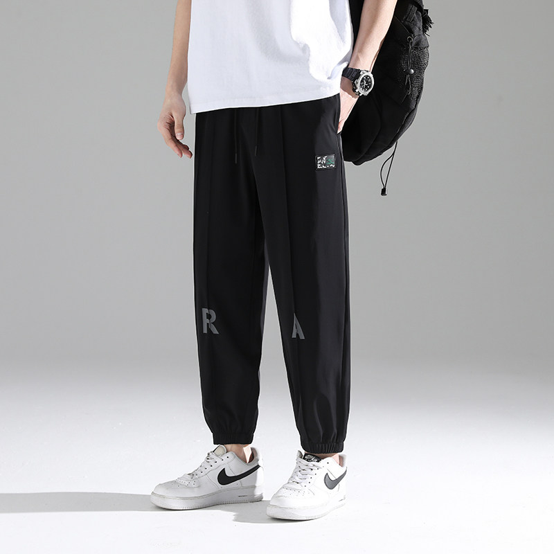 23春夏季男士新款冰丝休闲裤大码束脚运动工装裤XZ712-5-K007-P50图片