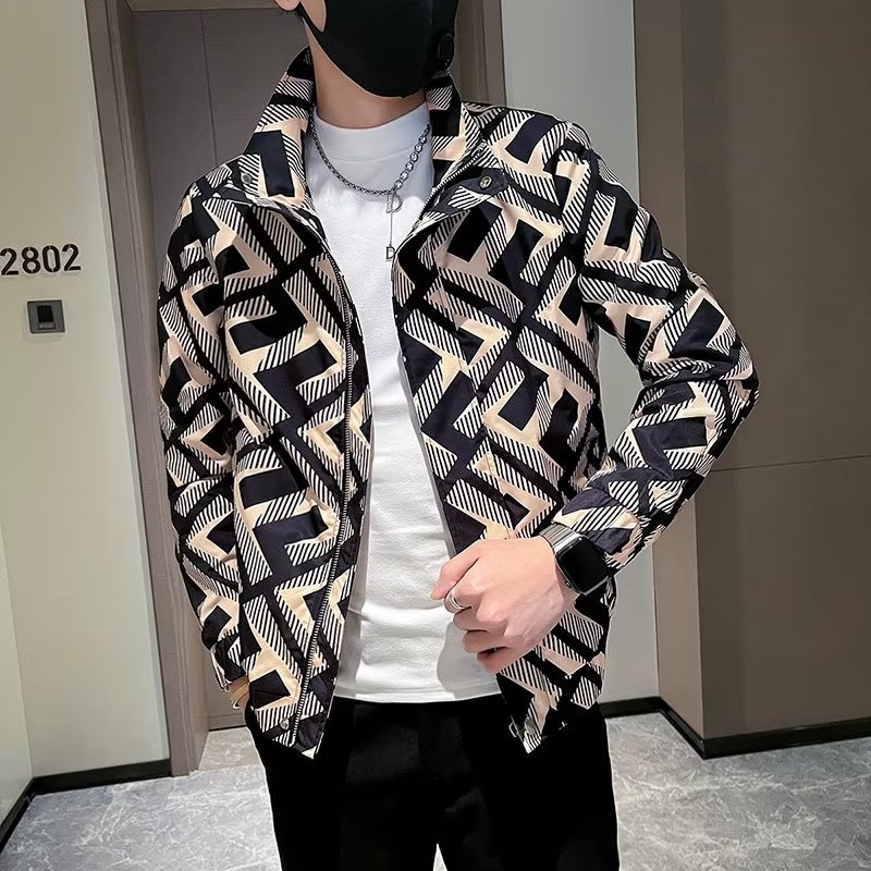 网络图夹克时尚休闲短款上衣男社会小伙外套花夹克712-5-790-P75,男装夹克,星座1112-5（原712-5）