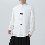 新中式夏季薄款提花冰丝长袖衬衫大码风衬衣1112-5-CS611-P55，男装衬衫，星座1112-5（原712-5）