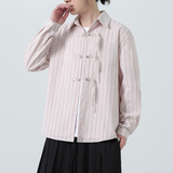 新中式亚麻长袖衬衫男高品质风棉麻条纹衬衣712-5-CS608-P65，男装衬衫，星座1112-5（原712-5）