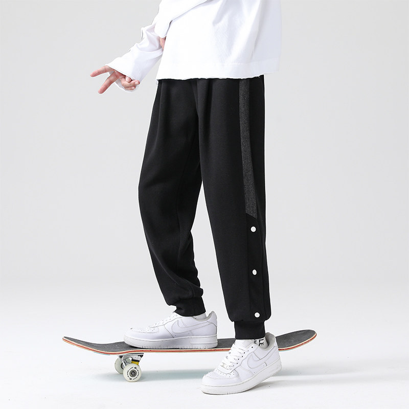 春秋季新款男士小脚卫裤青少年宽松运动九分裤XZ712-5-2215-P40图片