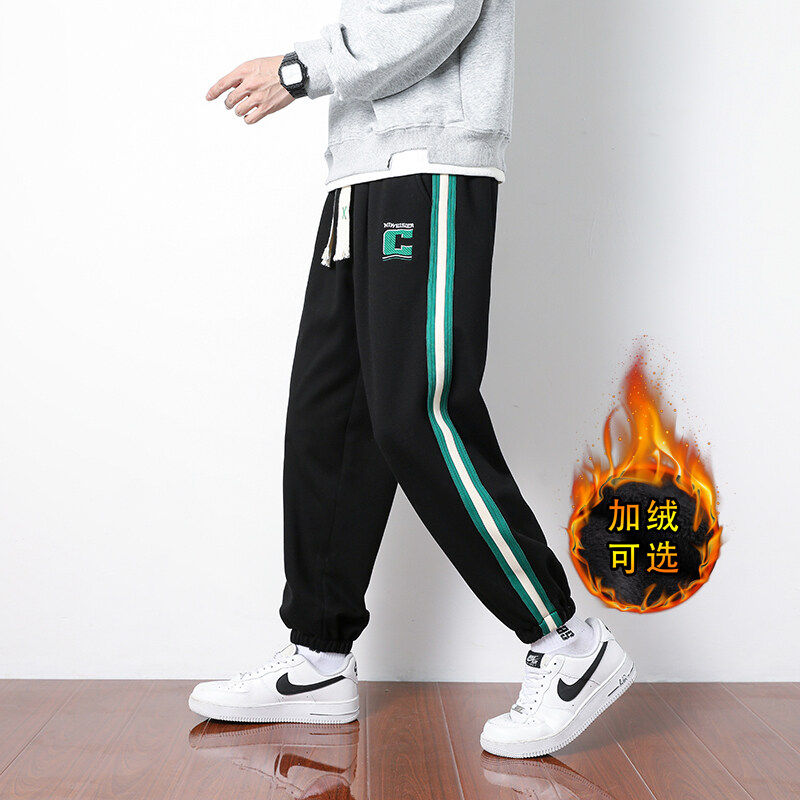 2023冬季新款男士加绒休闲卫裤青少年宽松运动裤XZ712-5-G60-P50图片