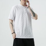 新中式夏季风冰丝提花短袖T恤青年半袖体恤XZ712-5-TX99-P50，男装T恤，星座1112-5（原712-5）