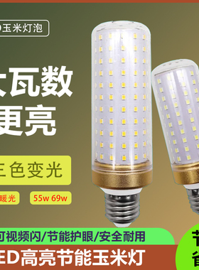 新款LED灯泡220V超亮节能省电玉米灯E27E14螺口家用照明吊灯白光