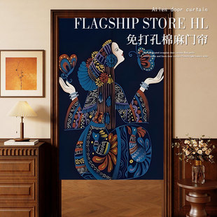 民族风定制门帘云南苗族傣族布帘民宿装饰挂帘餐厅包厢隔断帘半帘
