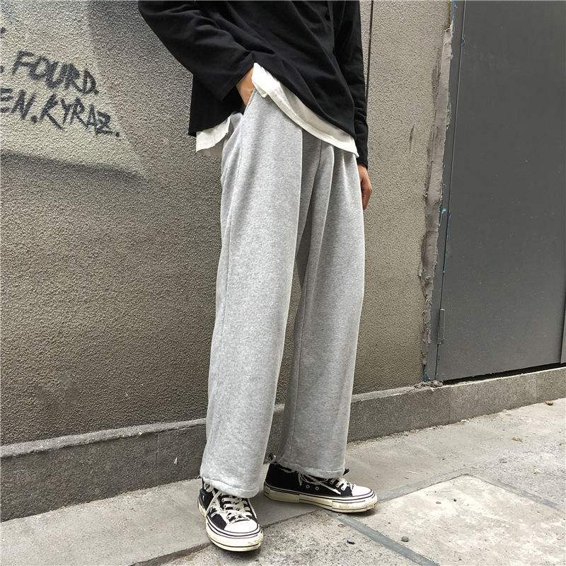 秋冬季加绒休闲裤男韩版百搭简约直筒裤学生网红风宽松运动裤中腰|msdalam kategori Pakaian Lelaki, seluar santai - dari Buy2taobao.com untuk memberikan perkhidmatan ejen Taobao profesional membeli