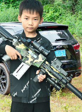 M416软弹枪电动连发手自一体水晶ak47儿童玩具枪男孩仿真突击步抢