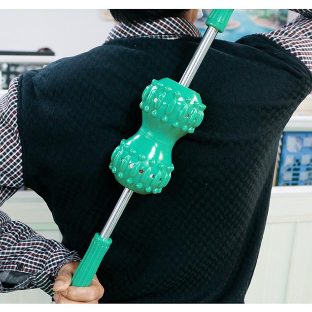 手动按摩器腿部经络按磁疗双球全身通用滚轮式脊柱脊椎滚背神器