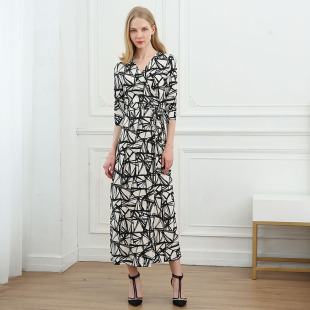 高端新品 DVF2026连衣裙 复古长裙显瘦裹身裙海边度假沙滩裙女PG