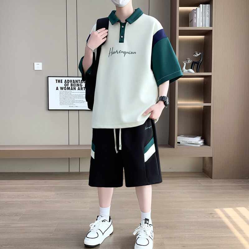 2025新款休闲运动套装男夏季潮牌青少年夏天短袖短裤初中高中学生