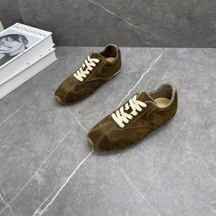 加绒平底舒适牛皮休闲阿甘运动鞋 软底真皮德训鞋 女2025年秋冬新款