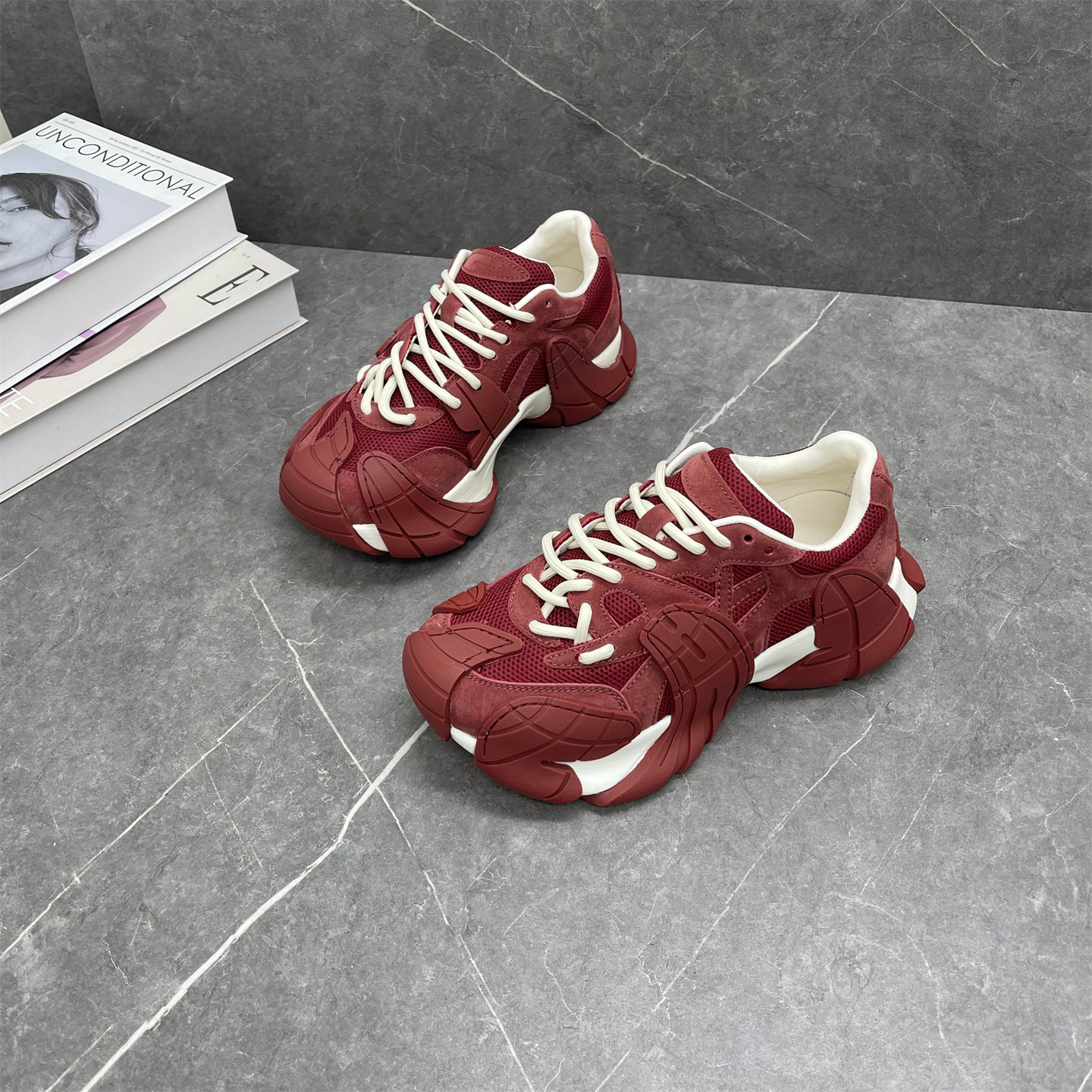 个性时尚八爪鱼老爹鞋女2026春季新款真皮网面透气厚底休闲运动鞋