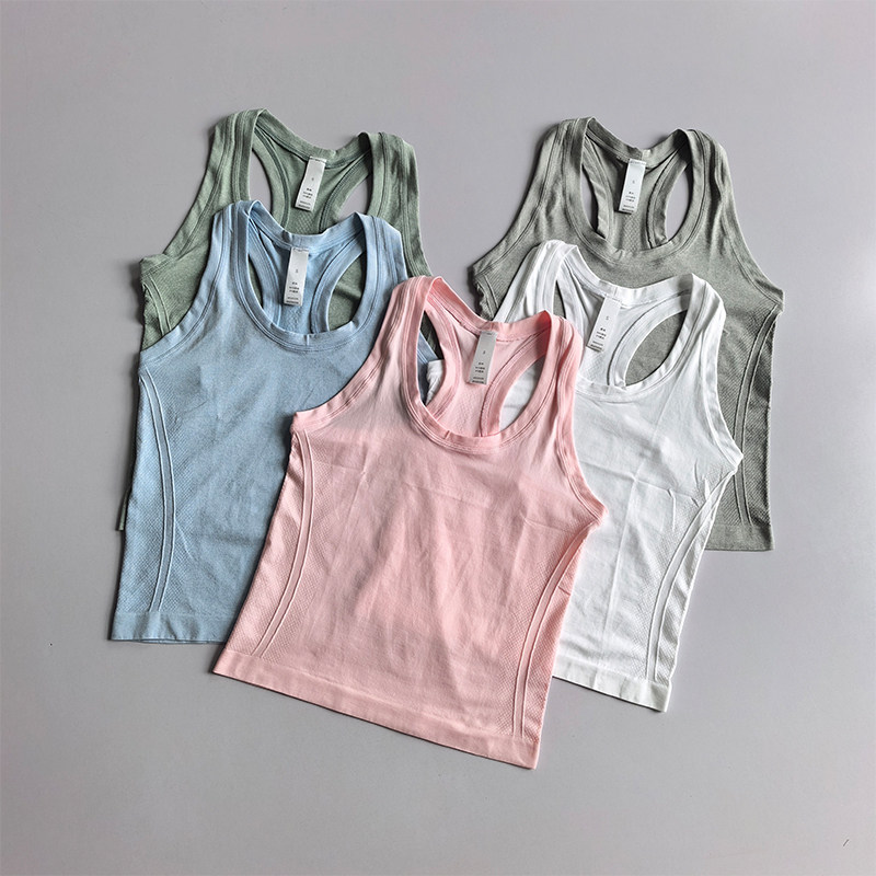 运动工字背心健身瑜伽服女修身训练弹力无袖速干衣普拉提T恤外穿