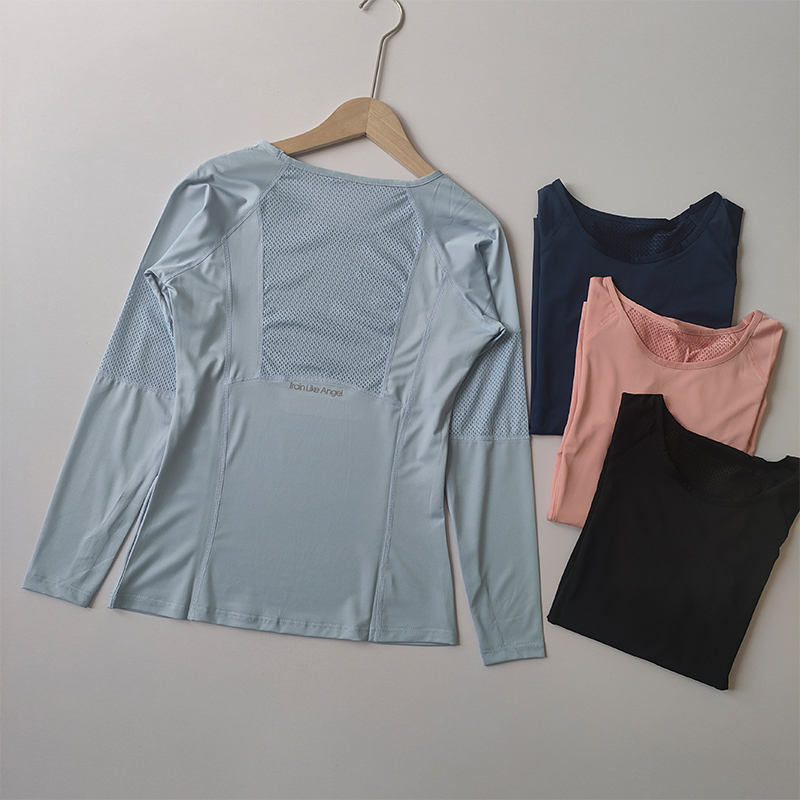 瑜伽服长袖透气速干健身衣T恤