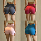 欧美高腰提臀健身短裤 外穿 收腹显臀运动蜜桃臀训练撸铁三分瑜伽裤