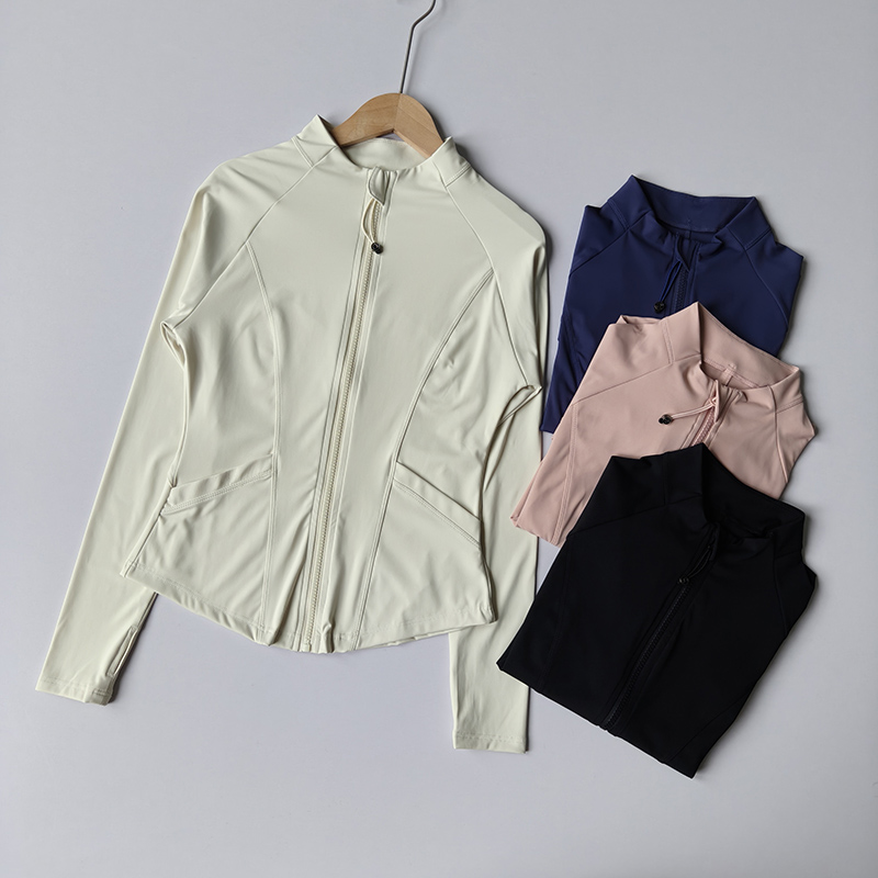 秋冬立领修身瑜伽外套保暖上衣女