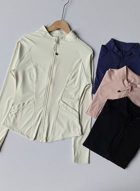 新款立领拉链瑜伽服运动外套骑行跑步修身普拉提显瘦速干健身服女