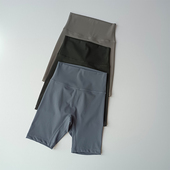 瑜伽运动短裤 裸感高腰蜜桃提臀速干健身五分裤 女紧身骑行裤 夏季