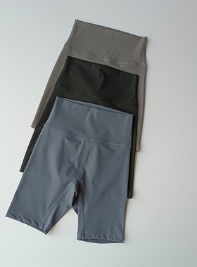 瑜伽运动短裤女紧身骑行裤夏季裸感高腰蜜桃提臀速干健身五分裤