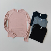 瑜伽服圆领T恤修身 透气运动上衣女专业普拉提训练弹力跑步长袖