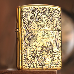zippo正版打火机 鬼王貔貅狐女蛇女艺伎盔甲男士送礼防风煤油火机