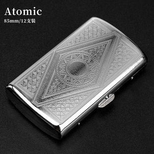 日本Atomic 送男友 Kiseru烟盒不锈钢抗压烟夹便携防压85mm12支装