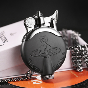 薇薇安土星煤油打火机创意圆形笑脸带链子 Westwood 正品 Vivienne