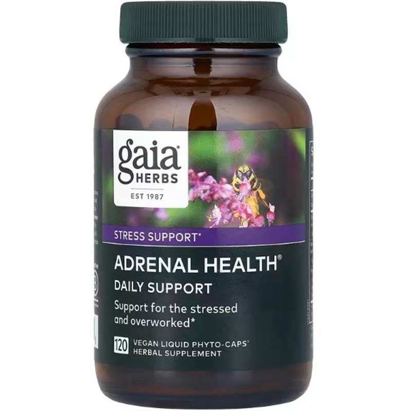 预美Gaia Herbs, 肾上腺健康日常帮助60 /120粒液体素食胶囊