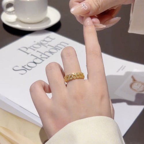 可调节钱多多钱串子铜钱戒指女