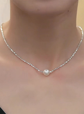 碎银子珍珠项链女夏季爆款锁骨链