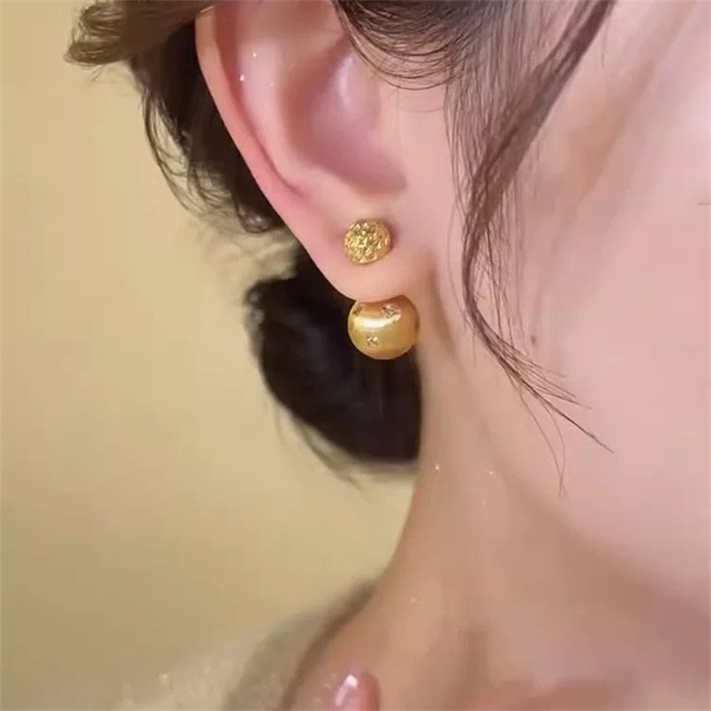 925银针拉丝芒星前后两戴耳钉时尚高级感耳环女轻奢法式复古耳饰