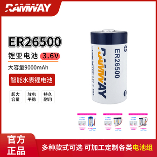 睿奕ER26500锂电池3.6V适用于智能水表燃气表流量计定位器物联网