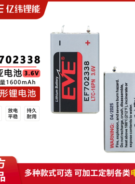 亿纬EF702338 3.6V方形锂亚电池适用于LTC-16PN印刷机物联网主板