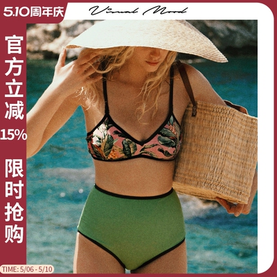 VisualMood法式复古分体泳衣女