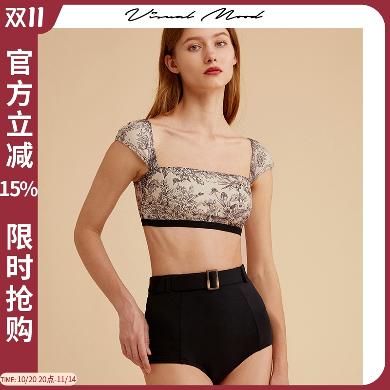 visualmood印花分体比基尼女套装