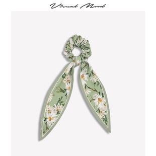 visual 时尚 百搭印花发饰女复古法式 弹力发圈 mood小众高端新款