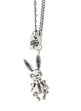 韩国原宿复古暗黑兔子钛钢锁骨链