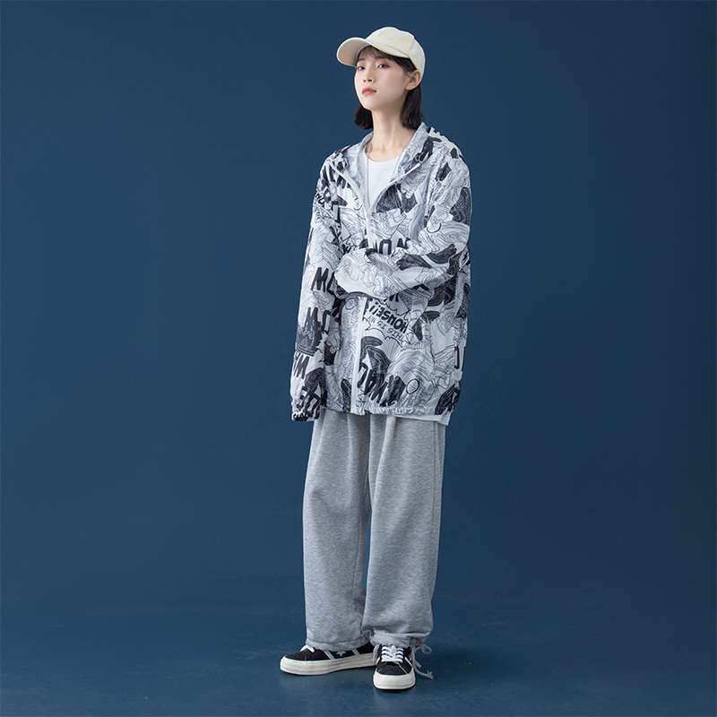 2023新款夏季防晒衣男潮宽松夹克连帽防晒服皮肤衣外套1FS2603P25，男装夹克，电商A097