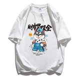 2023年新款夏季印花短袖T恤男潮宽松半袖潮ins潮流情侣装2T2201，男装T恤，电商A097