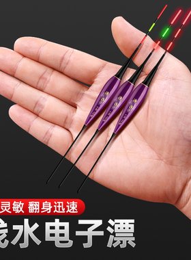 咬钩变色日夜两用土鲮浅水漂电子漂草洞鲫鲤鱼纳米鱼漂浮漂夜光漂