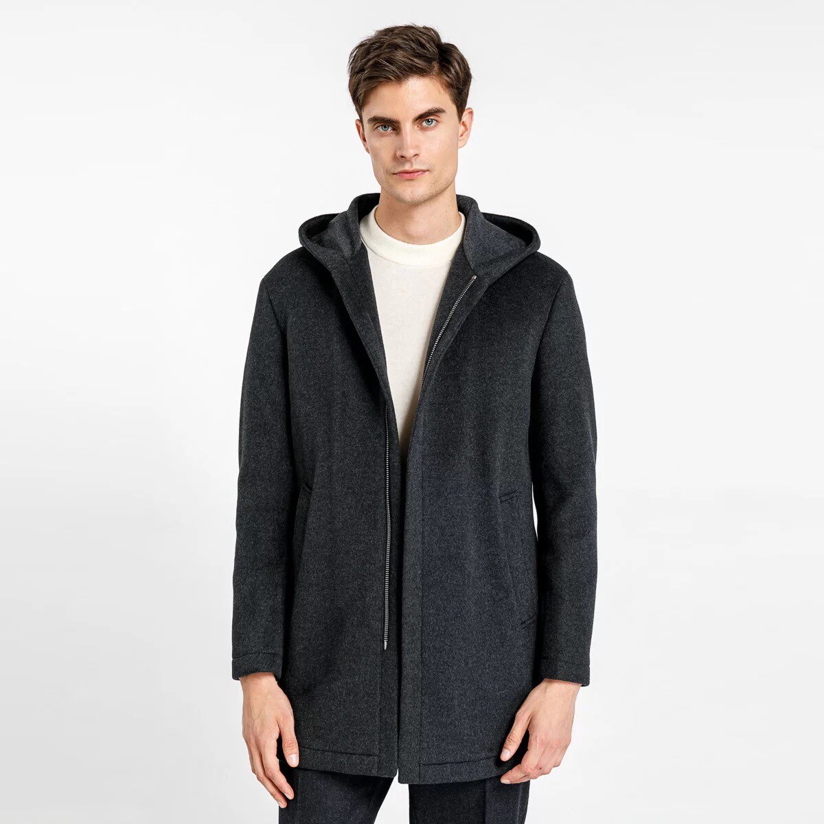 路卡迪龙男装正品 2021秋冬新品商务休闲山羊绒羊绒大衣外套