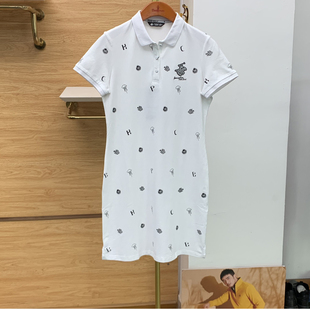 （印字母）比华利保罗白色连衣裙棉质夏季 专柜正品