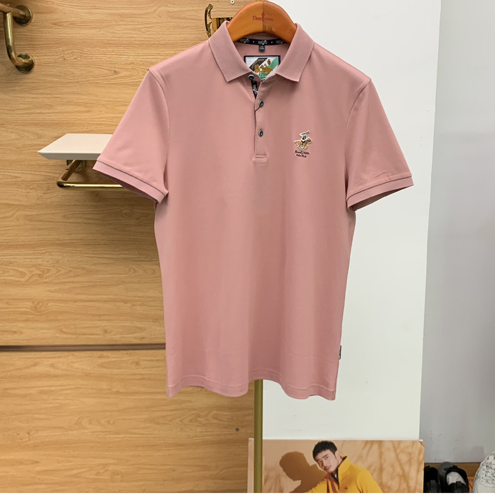 比华利保罗男士白色短袖T恤翻领Polo衫夏季纯色上衣T恤 专柜正品