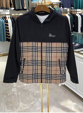 BHPC比华利保罗秋冬新连帽黑色时尚运动休闲夹克外套弹力正品