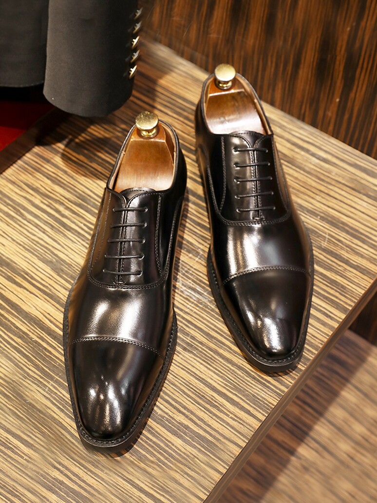 THREE-JOINT MENS SHOES BUSINESS FORMAL WEAR POINTED TOE INSIDE INCREASE INTERVIEW OXFORD SHOES LEATHER BRITISH WEDDING SHOES MALE GROOM