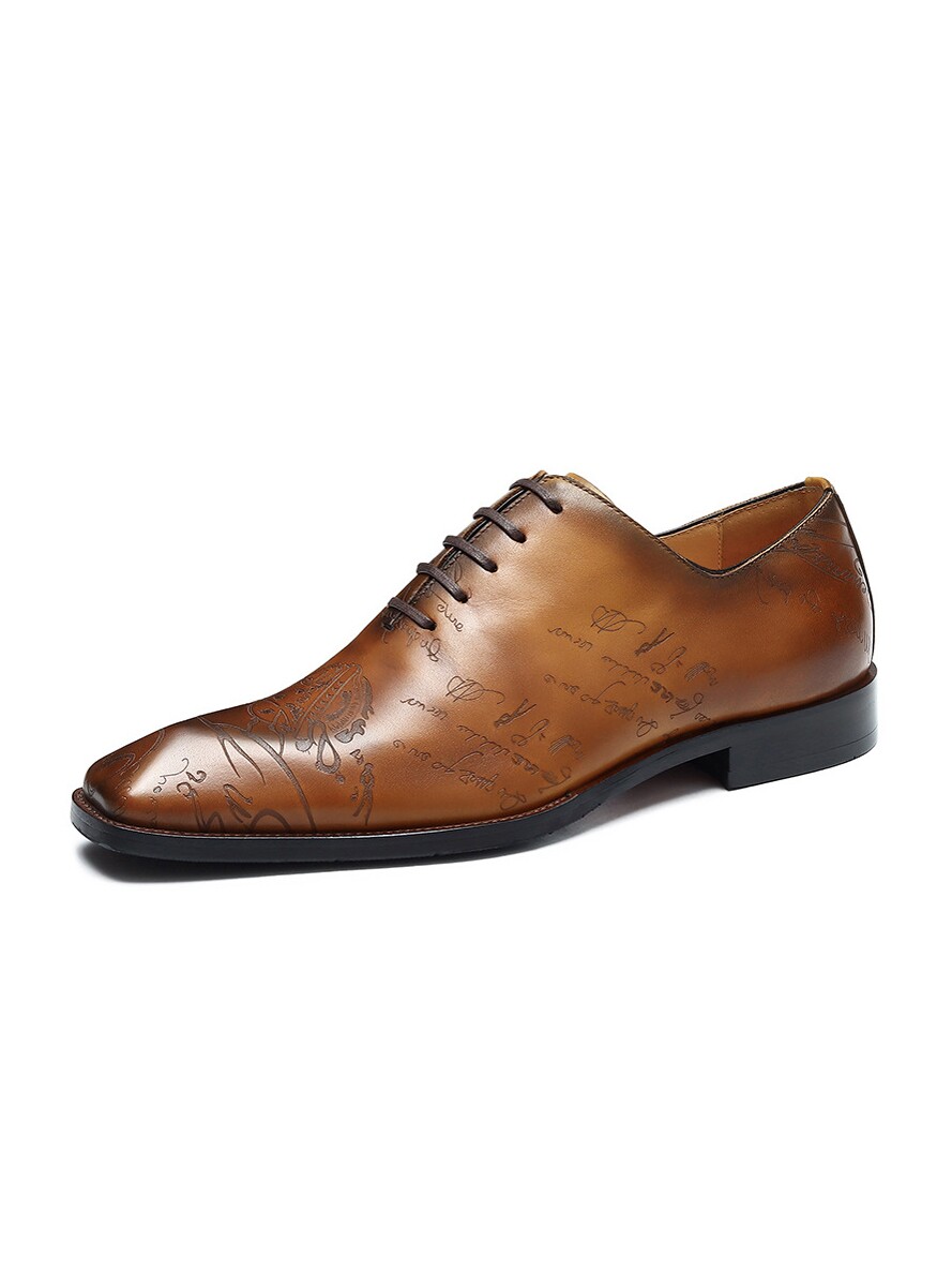EUROPEAN VERSION OF RETRO LEATHER SHOES MENS GENUINE LEATHER BUSINESS OXFORD SHOES BRITISH STYLE HIGH-END FORMAL WEAR HAND-CARVED MENS SHOES TREND