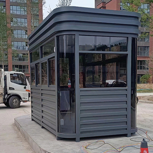 钢结构岗亭保安亭户外门卫室值班室可移动成品收费亭真石漆岗亭