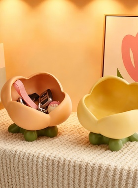 简约现代陶瓷花朵玄关收纳摆件