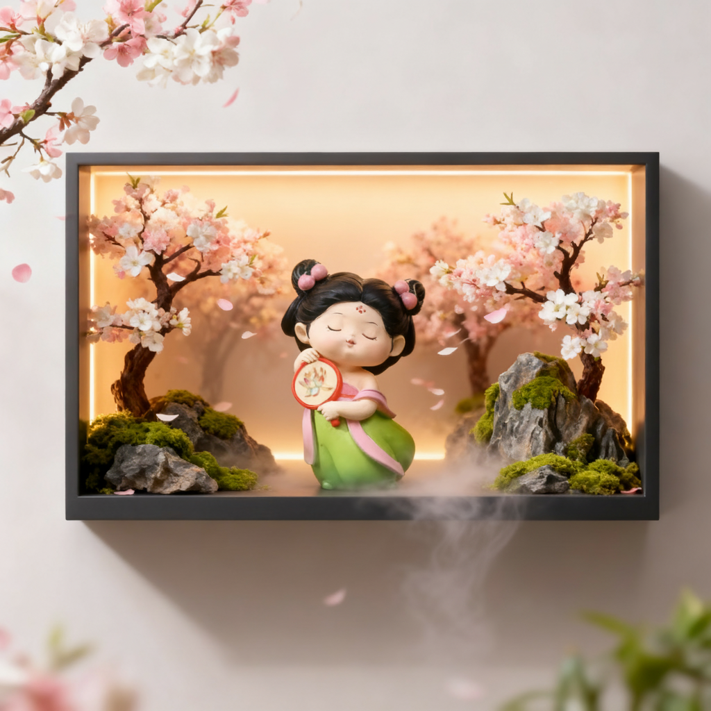 国风仕女3D打印桌面摆件