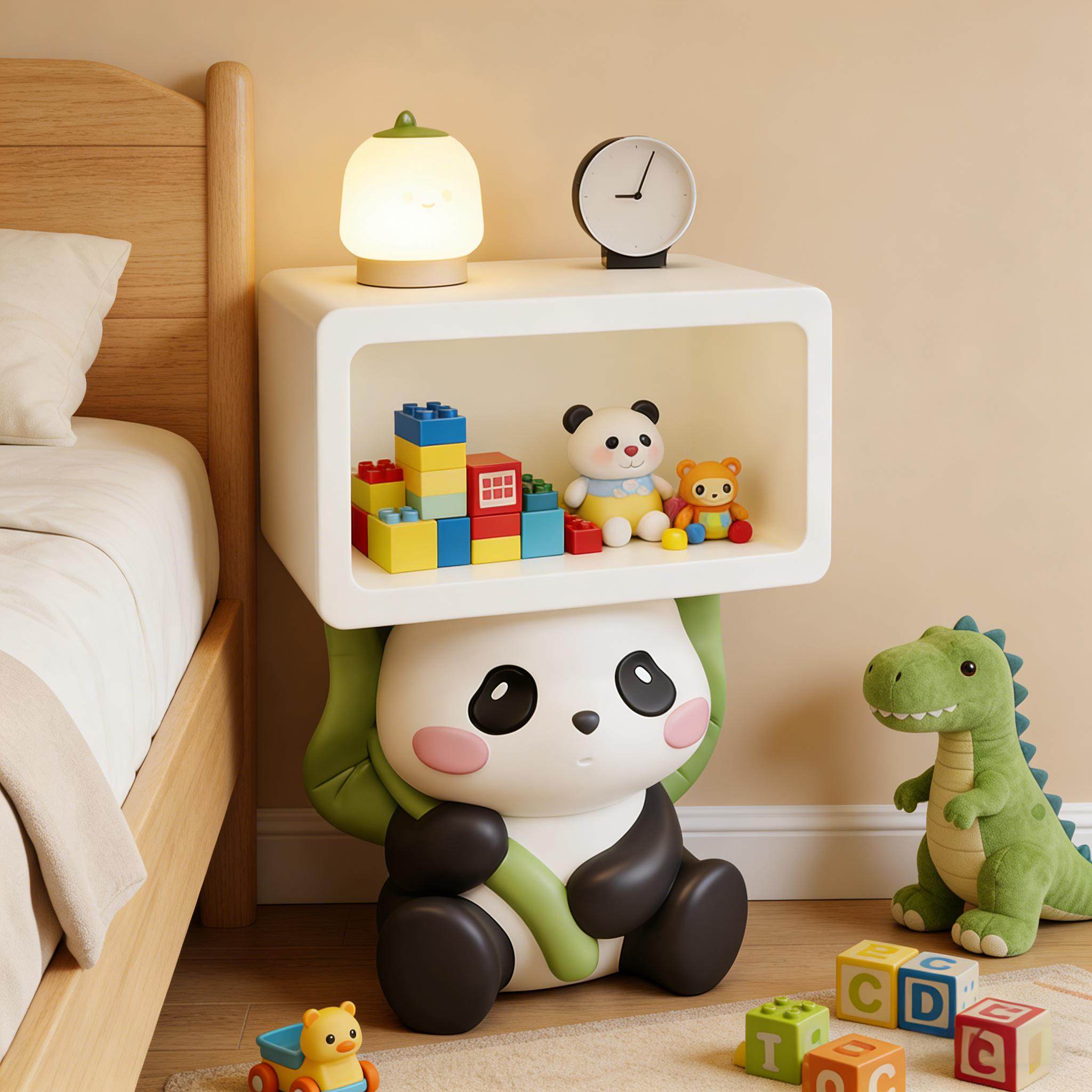奶油风熊猫床头柜替代神器小型家用卧室置物架儿童储物柜沙发边几,住宅家具,床头柜,淘宝优惠券,粉丝福利购,淘宝优惠卷